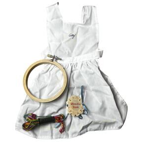 Vintage 1995 AMERICAN GIRL Pleasant Company Addy Needlework Kit and apron